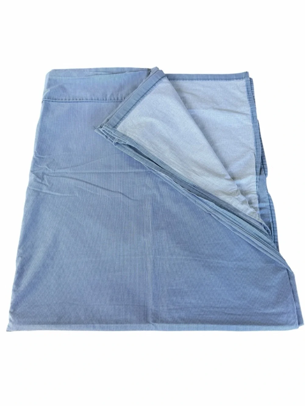Vintage Lauren Ralph Lauren Cape May Narrow Blue Stripe Queen Flat Sheet USA GUC